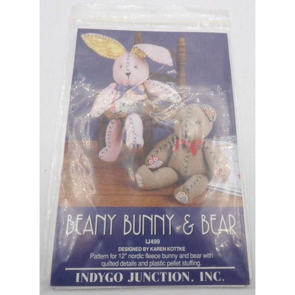 Beany Bunny & Bear Pattern by Karen Kottke Indigo Junction ©1997 - Picture 1 of 2